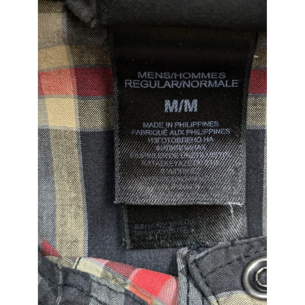 The North Face Shirt Mens Medium Multicolor Plaid Snap Front Short Sleeve Casual